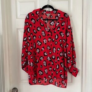 ASOS Red Leopard Print Women's Top